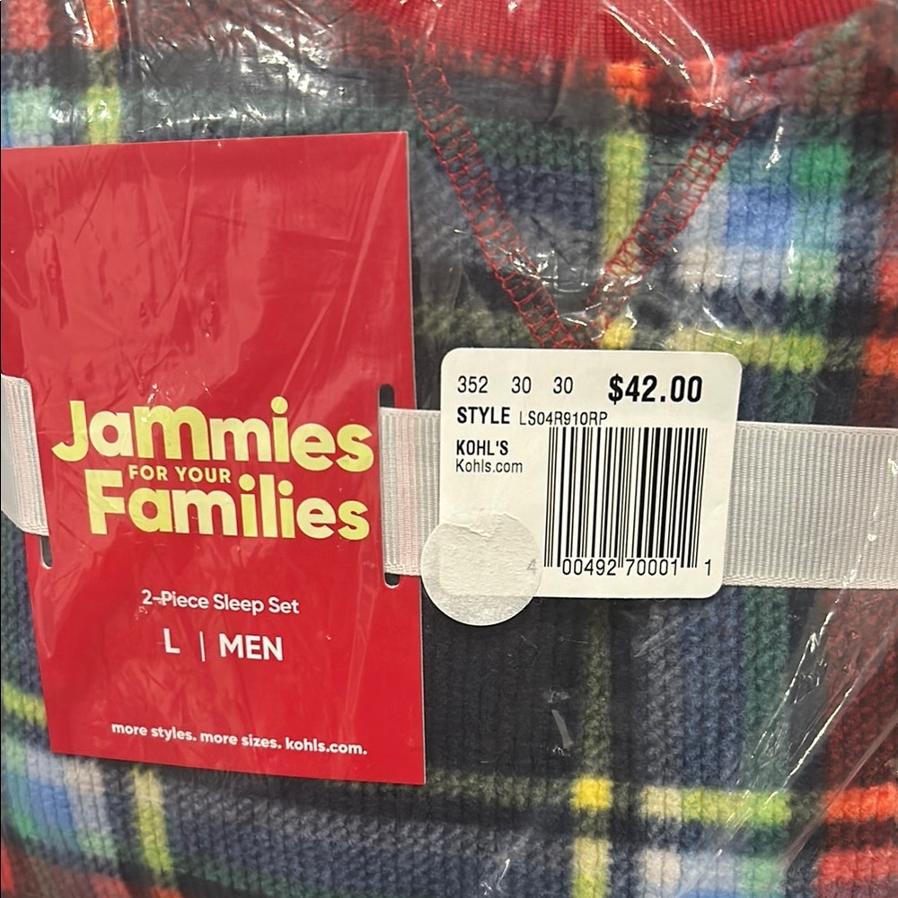 Kohl's Men's Plaid 2-Piece Sleep Set - L